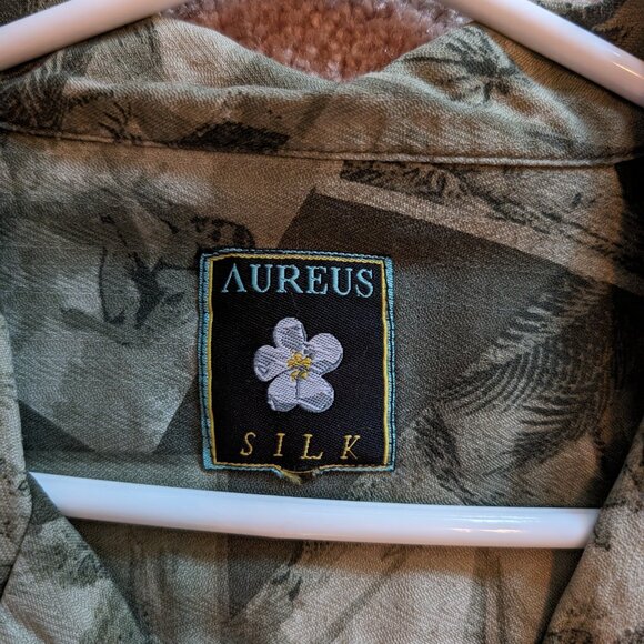 AUREUS SILK mens Hawaiian short sleeved - Picture 2 of 5